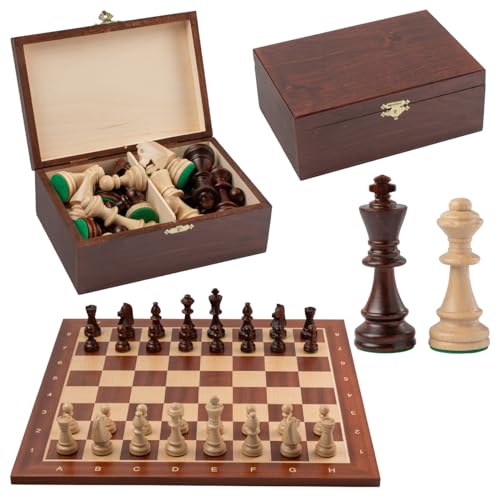 Master of Chess Professionelles Turnier Nr. 6 Schachspiel-Set aus Holz, 54 cm, Schachbrett und Staunton Nr. 6 Schachfiguren von Master of Chess