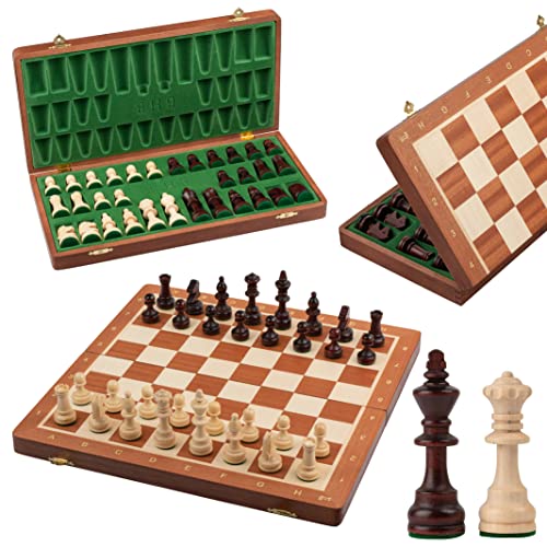 Tournament Schach Spiel Set NO. 4 | Master Of Chess | Intarsien Edles Schachbrett 38 x 38 cm | Schachspiel Holz Hochwertig - Staunton Chess Set für Alle von Master of Chess