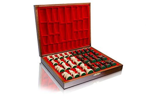 Staunton Chess Pieces NO.5 in Luxus Box | Master of Chess | Gewichtete nur Schachfiguren Holz - Handgemachtes Championship Chess Set Ohne Schach Brett von Master of Chess