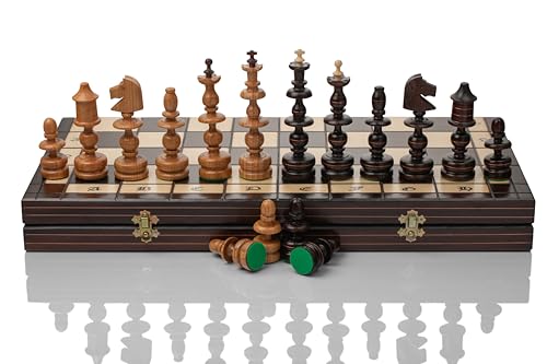 Tolle alte Polnisch - 56cm/22 Zoll verkrustet mit Kupfer Luxus Holz Schachspiel von Master of Chess