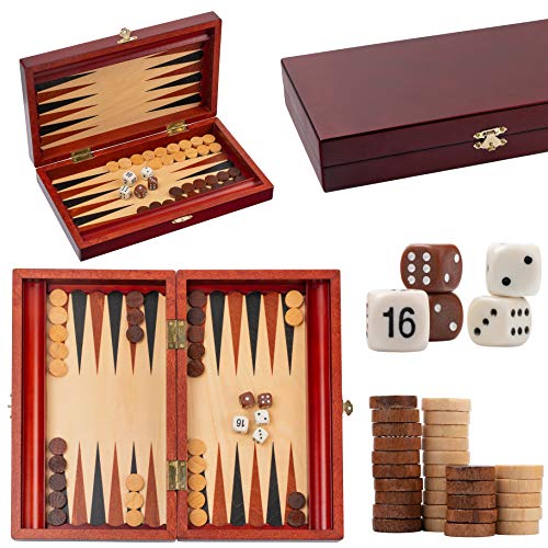 Master of Chess TRYKTRAK Backgammon Classic 33 x 28 cm Reiseset aus Holz in einem eleganten Brettspiel aus Mahagoni für Erwachsene und für KDS Master of Chess TRYKTRAK Backgammon Classic 33 x 28 cm Reiseset aus Holz in einem eleganten Brettspiel aus Mahagoni für Erwachsene und für KDS von Master of Chess