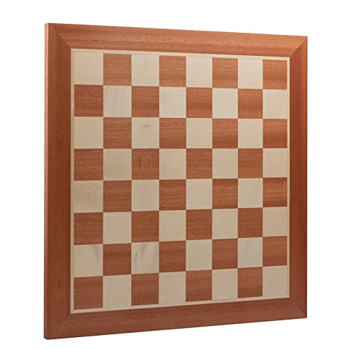 Klassisches Schachbrett Holz Hochwertig | Master of Chess | Sauberes Inarsia Brett 44 cm | Professionelles Mahagoni - Sycamore Turnier Schachbrett NO.4 von Master of Chess