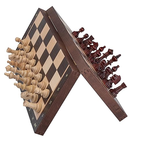 Professionelles Tournament Magnetschach Set NO. 4 | Master Of Chess | Wenge Schachbrett 38 x38 cm | Reiseschach magnetisch Staunton-Steine und Holz Schach Brett Kinder und Erwachsene von Master of Chess