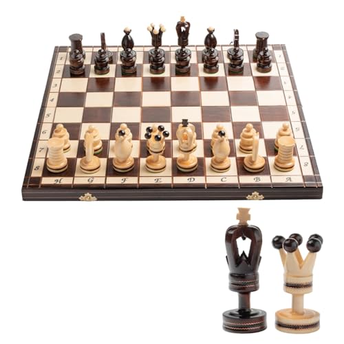 Royal Gambit Schachspiel aus Holz, 50 cm, luxuriöses Schachbrett und Schachteln, für Erwachsene und Kinder von Master of Chess
