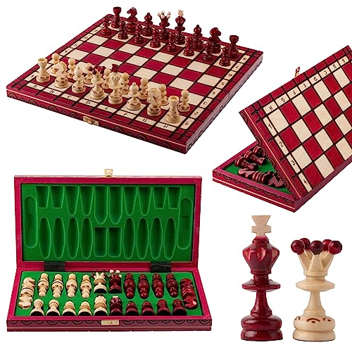 Schachbrett Holz Hochwertig | Master of Chess Schachspiel Holz Rote | Chess Set 35cm | Handgefertigt Schachbrett Holz Klappbar mit Figuren - Klassisches Familienschach Schachbrett Holz Hochwertig | Master of Chess Schachspiel Holz Rote | Chess Set 35cm | Handgefertigt Schachbrett Holz Klappbar mit Figuren - Klassisches Familienschach von Master of Chess