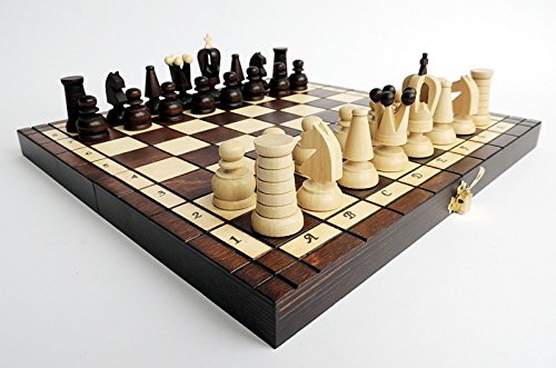 Schachbrett Holz Tragbares | Master of Chess Handgefertigt Schachspiel Holz | Chess Set 31cm | Schachbrett mit Figuren Holz Hochwertig - Klassisches Familienschach von Master of Chess