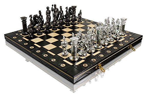 Master of Chess Spartan 40 x 40 cm Holz Schach Metalizzed Kunststoff alte Rom Themed Zahlen auf Holz Schachbrett, Classic Schach Game Master of Chess Spartan 40 x 40 cm Holz Schach Metalizzed Kunststoff alte Rom Themed Zahlen auf Holz Schachbrett, Classic Schach Game von Master of Chess