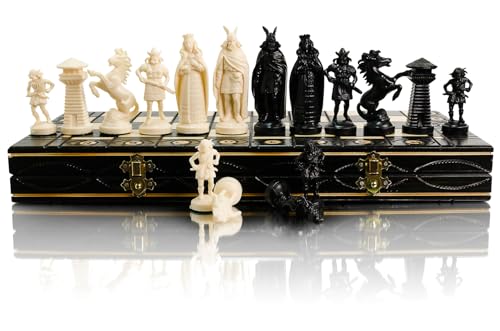 Master of Chess Black & White Edition Schachspiel Holzbrett / Kunststoffteile. (Wikinger) von Master of Chess