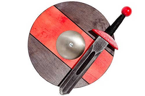 Kleine Wikinger / Ritter rot Set: Schwert 40cm/15,75 Zoll und Schild 34cm/13,4 In Holzspielzeug für Kinder / Kinder von Master of Fun