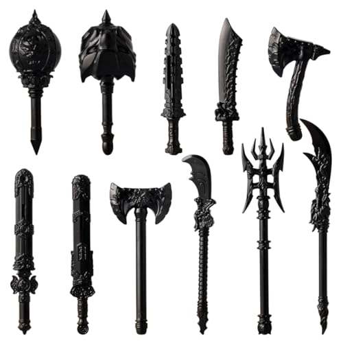 MasterBrickPlay Military Weapons Set, Mittelalterliche Rüstung Figur Medieval Ancient Ancient Rome Greek Egypt Weapon Package Accessory Kit Knight Weapons Toy Set (11PCS) von MasterBrickPlay
