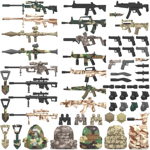 MasterBrickPlay Military Weapons Set, Mittelalterliche Rüstung Figur Medieval Ancient Ancient Rome Greek Egypt Weapon Package Accessory Kit Knight Weapons Toy Set (59PCS) von MasterBrickPlay