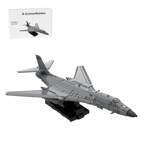 MasterBrickPlay Technik Hubschrauber Bausteine Kit, B-1 Lancer Bomber im Maßstab 1:35 Militär Thema MOC Flugzeug, Militär Helikopter Klemmbausteine Geschenke für Erwachsene (6718 Teile) von MasterBrickPlay