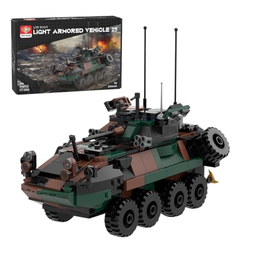 MasterBrickPlay Technik Kampffahrzeug Bausteine Kit, MOC-126469 LAV-25 MOC Infanterie Kampffahrzeug Spielzeug, Militär Kampffahrzeug Klemmbausteine Geschenke (476 Teile) von MasterBrickPlay