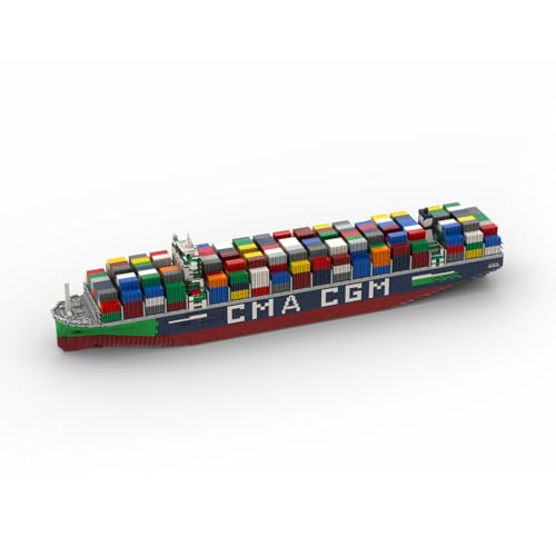 MasterBrickPlay Technik Modellbausatz Schiff, 7147 Frances JacquesSaadé-class Ship Militär Schlachtschiff Bauspielzeug, Technik Kriegsschiffe Battleship Bausteine für Erwachsene von MasterBrickPlay