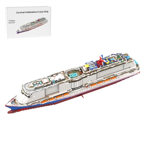 MasterBrickPlay Technik Modellbausatz Schiff, 7379 Super Dream Cruise Ship Militär Schlachtschiff Bauspielzeug, Technik Kriegsschiffe Battleship Bausteine für Erwachsene von MasterBrickPlay