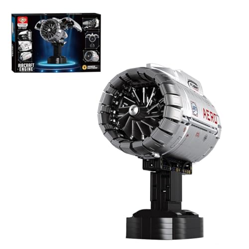 MasterBrickPlay Technik Motor Bausatz, Turbo Flugzeugmotor Modellbausteine Set Spielzeug, Technologie Klemmbausteine Engine Modell MOC STEM Spielzeug (1813PCS) von MasterBrickPlay