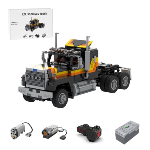 MasterBrickPlay Technik Truck Bausteine Kit, 1/17 LTL 9000 6x6 Military Crane Truck Konstruktionsspielzeug für Sammler und Tech Fans (2443PCS) von MasterBrickPlay