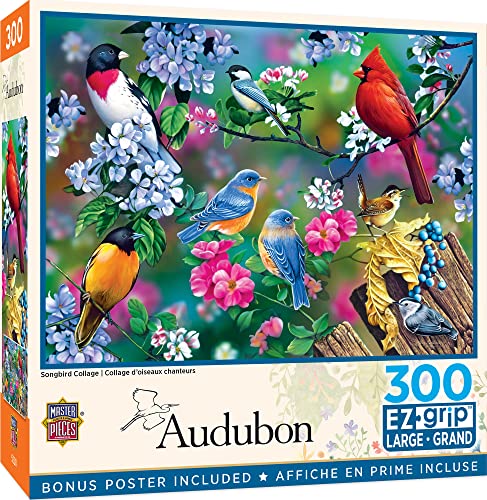 Audubon - Singbird Collage 300 Teile Ezgrip Puzzle von MasterPieces