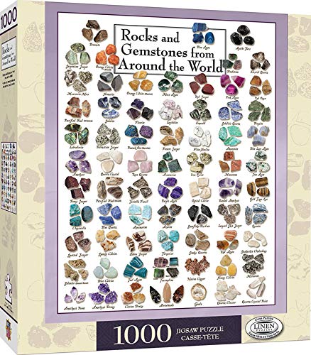 MasterPieces 1000 Teile Puzzle für Erwachsene, Familie oder Kinder – Steine und Edelsteine aus der ganzen Welt – 48,9 x 67,9 cm von MasterPieces