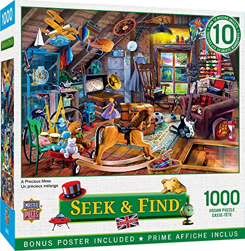 MasterPieces 1000-teiliges "Seek & Find Puzzle" für Erwachsene, Familie oder Kinder, wertvolles Durcheinander, 48,9 x 67,9 cm MasterPieces 1000-teiliges "Seek & Find Puzzle" für Erwachsene, Familie oder Kinder, wertvolles Durcheinander, 48,9 x 67,9 cm von MasterPieces