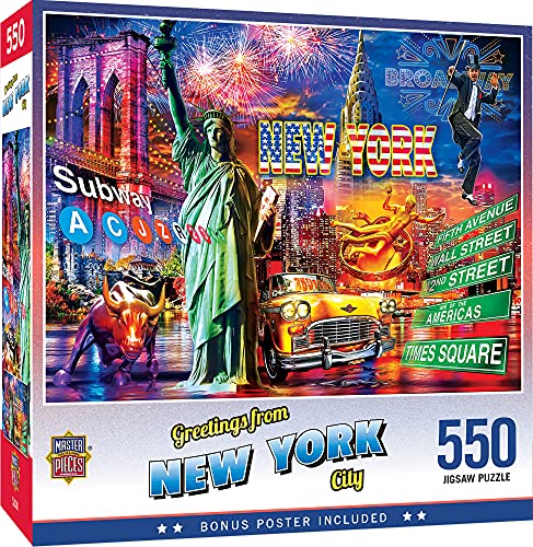 MasterPieces 550-teiliges Puzzle für Erwachsene, Familie oder Kinder – Grüße aus New York City – 45,7 x 61 cm MasterPieces 550-teiliges Puzzle für Erwachsene, Familie oder Kinder – Grüße aus New York City – 45,7 x 61 cm von MasterPieces