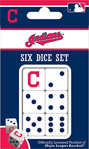 MasterPieces Game Day MLB Cleveland Indianer, 6-teiliges Team-Logo-Würfel-Set, D6-Standardgröße von MasterPieces