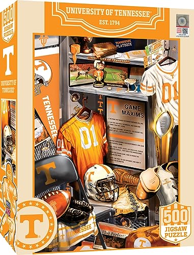 MasterPieces Game Day Puzzle für Erwachsene, NCAA Tennessee Volunteers Locker Room, 500 Teile, 38,1 x 53,3 cm von MasterPieces