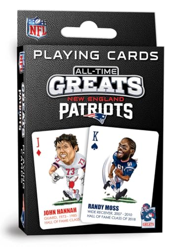 MasterPieces Offiziell lizenzierte NFL New England Patriots All-Time Greats Spielkarten – 54 Kartendeck MasterPieces Offiziell lizenzierte NFL New England Patriots All-Time Greats Spielkarten – 54 Kartendeck von MasterPieces