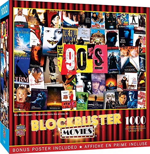MasterPieces Puzzle mit 1000 Teilen für Erwachsene, Blockbuster der 90er Jahre, 48,9 x 67,9 cm, kräftige Teamfarben, ab 14 Jahren MasterPieces Puzzle mit 1000 Teilen für Erwachsene, Blockbuster der 90er Jahre, 48,9 x 67,9 cm, kräftige Teamfarben, ab 14 Jahren von MasterPieces