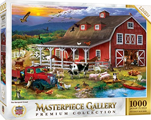 MasterPieces Puzzle mit 1000 Teilen für Erwachsene, Familie oder Jugendliche – The Barnyard Crowd – 67,9 x 48,9 cm von MasterPieces