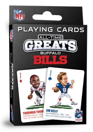 MasterPieces Spielkarten – Buffalo Bills All-Time Greats Spielkarten – Offiziell lizenziertes Spielkartendeck für Erwachsene, Kinder und Familie MasterPieces Spielkarten – Buffalo Bills All-Time Greats Spielkarten – Offiziell lizenziertes Spielkartendeck für Erwachsene, Kinder und Familie von MasterPieces