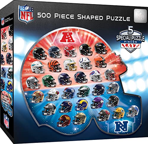 MasterPieces Sport-Puzzle für Erwachsene, NFL-Helm-Form, 63,5 x 55,9 cm, 500 Teile von MasterPieces