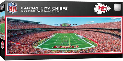 Masterpieces 1000-teiliges Sport-Puzzle – NFL Kansas City Chiefs Endzone View Panorama – 33 x 99,1 cm von MasterPieces