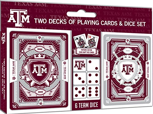 Masterpieces Game Day - NCAA Texas A&M Aggies 2er-Pack Spielkarten & Würfelpaket - Offizielles Lizenzset für Erwachsene und Familie Masterpieces Game Day - NCAA Texas A&M Aggies 2er-Pack Spielkarten & Würfelpaket - Offizielles Lizenzset für Erwachsene und Familie von MasterPieces