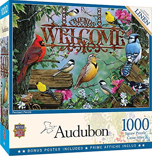 Qipexeii Master Pieces Audubon 1000 Puzzles Collection - Perched Puzzle 1000 Teile von MasterPieces
