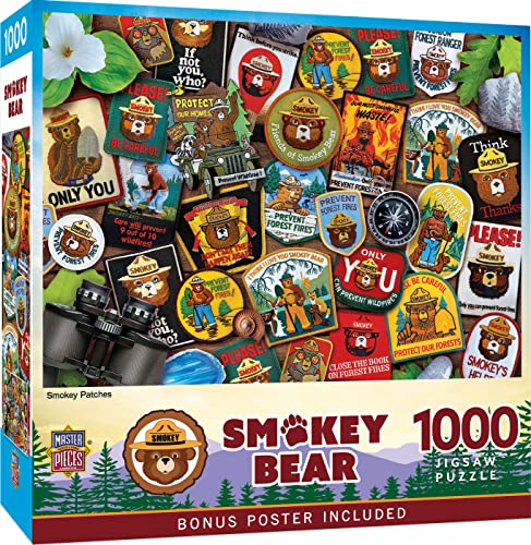 Masterpieces 1000-teiliges Puzzle für Erwachsene, Familie oder Kinder – Smokey Bear Patches – 50,8 x 68,6 cm von Masterpieces