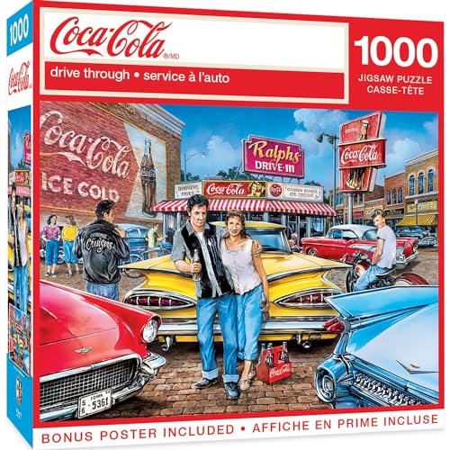 Masterpieces 1000-teiliges Puzzle für Erwachsene und Familien – Coca-Cola Drive Through – 48,9 x 67,9 cm, Team-farbe von MasterPieces