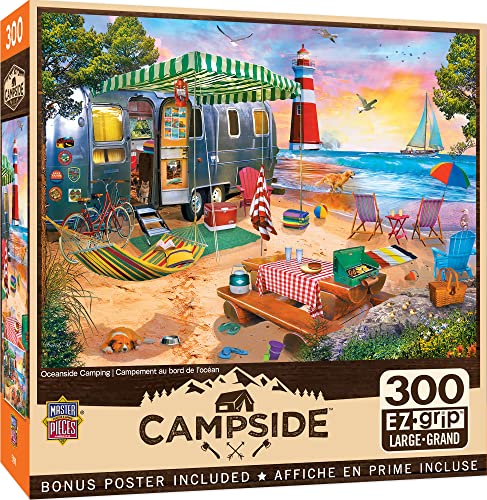 Masterpieces 300 Teile EZ Grip Puzzle für Erwachsene, Familie oder Kinder – Oceanside Camping – 45,7 x 61 cm von Masterpieces