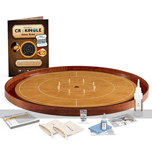 Masters Crokinole Tournament Board - Beech and Cherry (with Discs, Powder and Hanging kit) von Masters Traditional Games