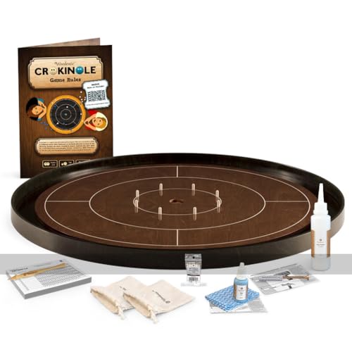 Masters Crokinole Tournament Board - Walnut and Ebony (with Discs, Powder and Hanging kit) von Masters Traditional Games