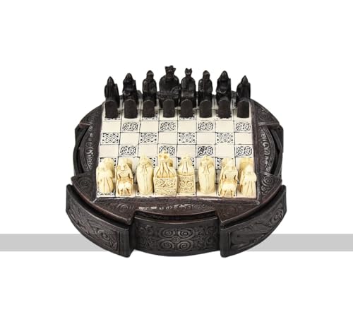 Masters Traditional Games Isle of Lewis Compact Chess Set - 9 inches, Brown Cabinet von Masters Traditional Games