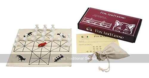 Medieval Fox and Geese Game - Cloth Board and Wooden Pieces - Historical Games - Medieval Board Games von Masters Traditional Games