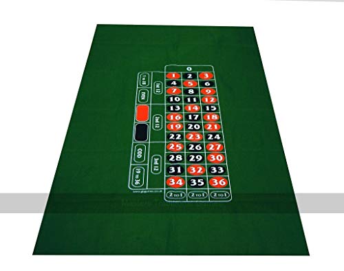 Masters Traditional Games Roulette Mat - Green Felt Cloth, 180 x 90cm von Masters Traditional Games