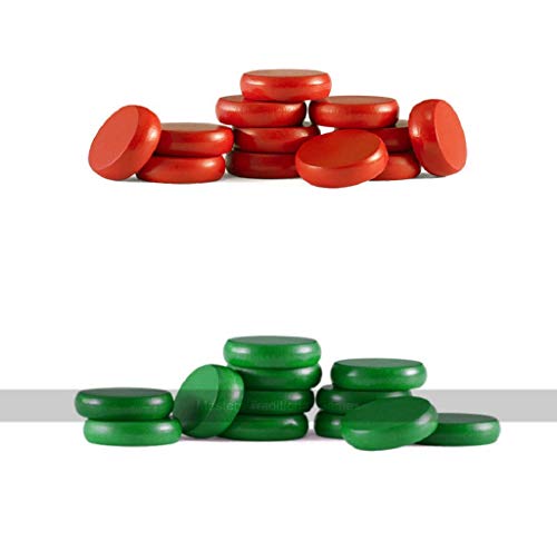Masters Traditional Games Set of Crokinole disks (12 red, 12 Green Plus 2 spares) von Masters Traditional Games