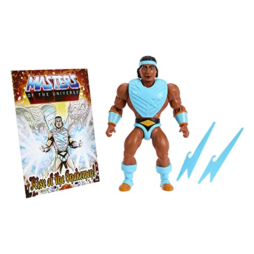 MASTERS OF THE UNIVERSE Bolt-Man Actionfigur - ca. 14 cm, 16 Gelenke, Retro-Verpackung, Mini-Comic-Heft, für Sammler und Kinder ab 6 Jahren, HKM66 von Masters of the Universe