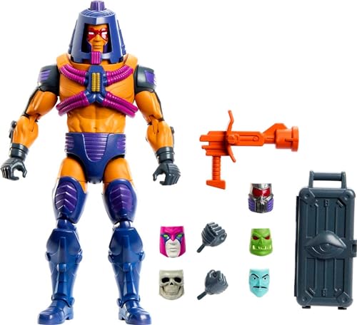 MASTERS OF THE UNIVERSE Masterverse Man-E-Faces Actionfigur - Deluxe-Sammelfigur mit 6 austauschbaren Gesichtern und Tarnkoffer, 30 Bewegungspunkte, für Kinder ab 6 Jahren, HLB45 von Masters of the Universe