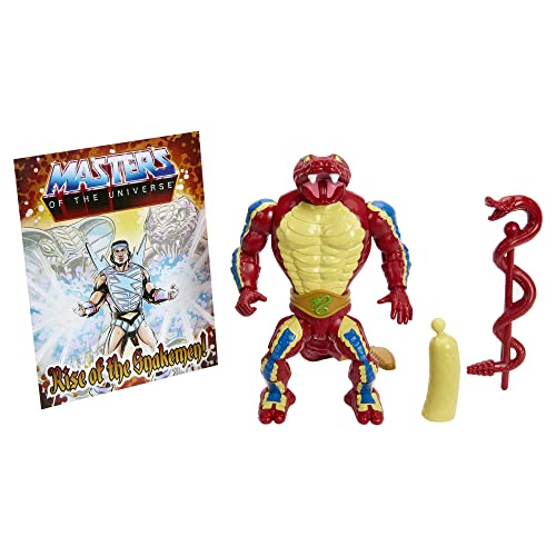 MASTERS OF THE UNIVERSE ORIGINS Rattlor Actionfigur - 16 bewegliche Gelenke, Retro-Design, inklusive Mini-Comic-Heft, für Fans ab 6 Jahren und erwachsene Sammler, HKM67 von Masters of the Universe