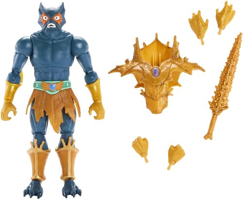 MASTERS OF THE UNIVERSE Revelation to New Eternia - Mer Man Actionfigur 18 cm, 30 bewegliche Gelenke, Waffen und austauschbaren Köpfen, für Kinder ab 6 Jahren, HLB47 von Masters of the Universe