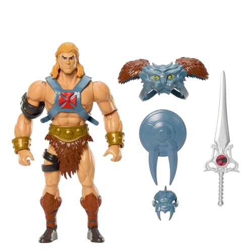 Masters of The Universe Origins & Thundercats ca. 14 cm große, bewegliche Actionfigur He-Man, 1980er Crossover-Spielzeug, abnehmbare Rüstung, Schwert, Schild und Mini-Comic, JFW98 Masters of The Universe Origins & Thundercats ca. 14 cm große, bewegliche Actionfigur He-Man, 1980er Crossover-Spielzeug, abnehmbare Rüstung, Schwert, Schild und Mini-Comic, JFW98 von Masters of the Universe