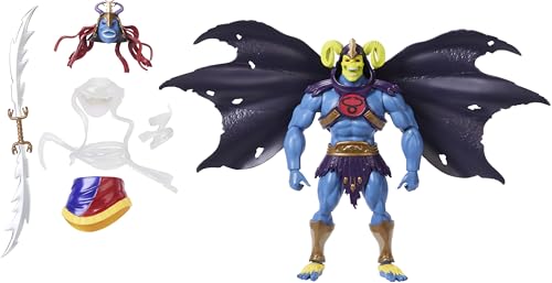 Masters of The Universe Origins x Thundercats Actionfigur Skelion, bewegliches 1980er Spielzeug, Skeletor und Mumion, ca. 14 cm groß, Köpfe, Rüstung und Umhang austauschbar, JFX01 von Masters of the Universe